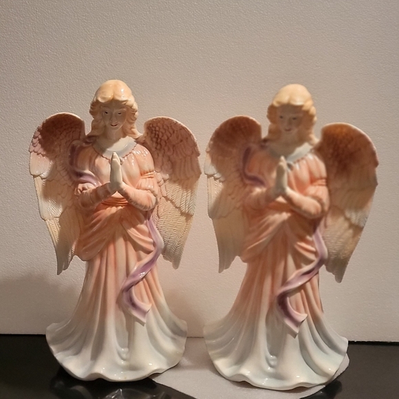 A PAIR OF VINTAGE ANGELS CHERABUN SCULPTURE FIGURINE 17" - Picture 6 of 10